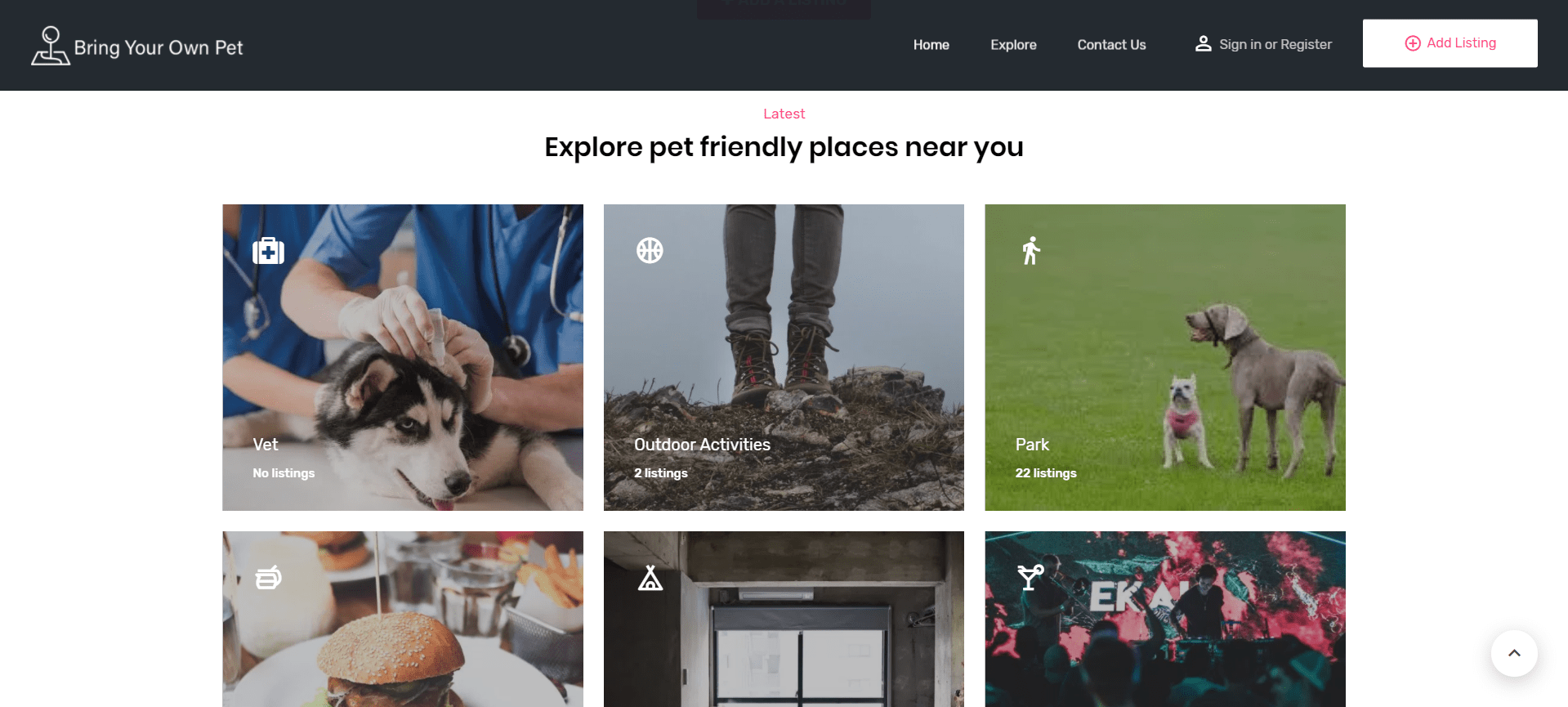 Read more about the article Bring your own pet – Listing Website